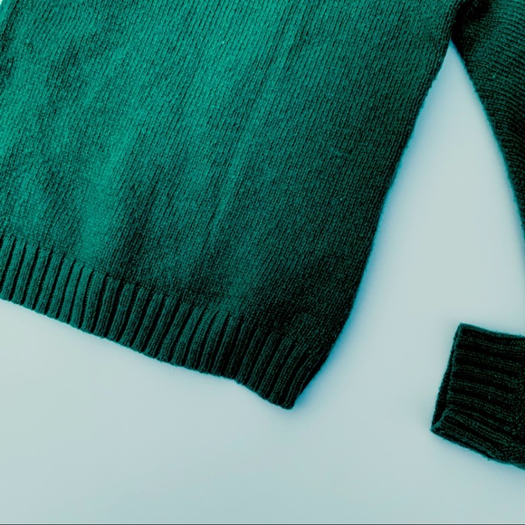Cremieux preppy green cable-knit pullover fitted sweater, women’s XS - Picture 9 of 16